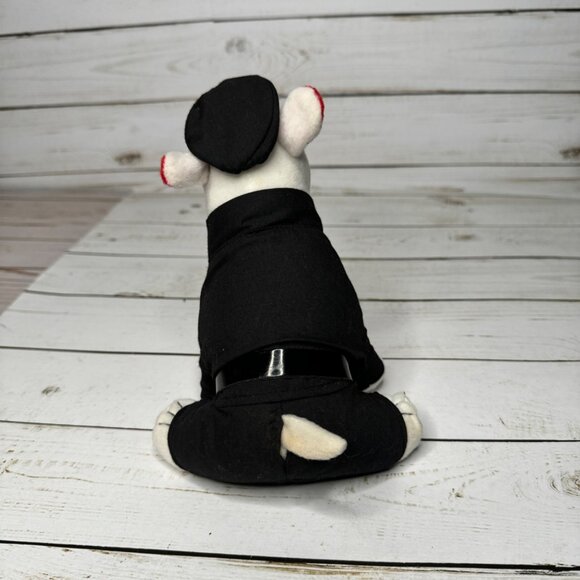 Target Bullseye Bull Terrier Plush In Black Outfit & Hat 2005 Plush Stuffed Toy - Picture 2 of 5